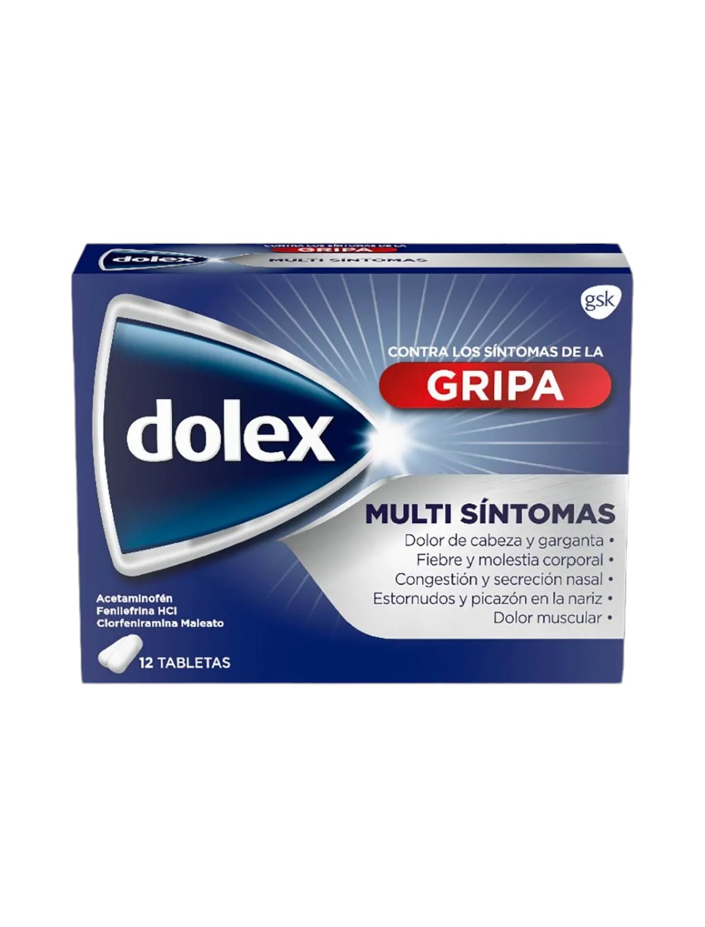 PASTILLA DOLEX GRIPA X 12UND