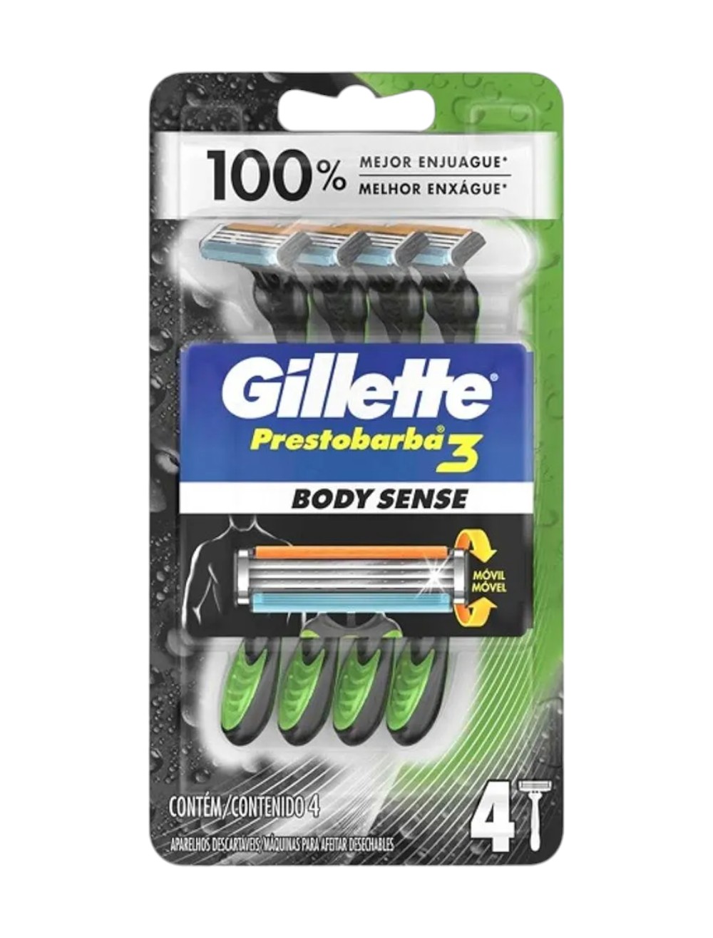 MAQUINA GILLETTE 3 HOJAS ESTUCHE X 4