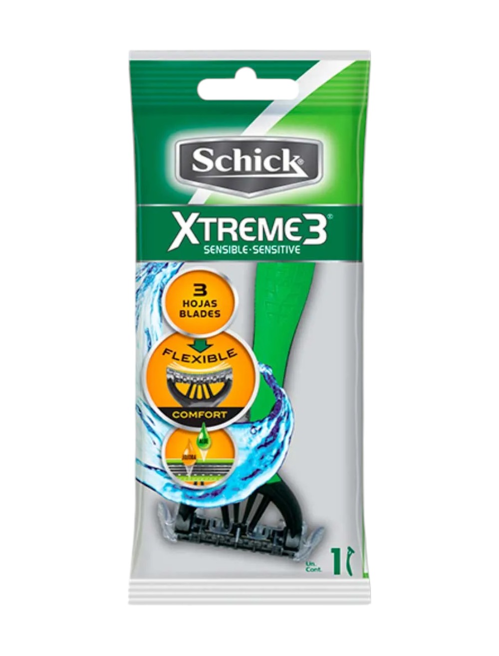 MAQUINA SCHICK VERDE 3 HOJAS