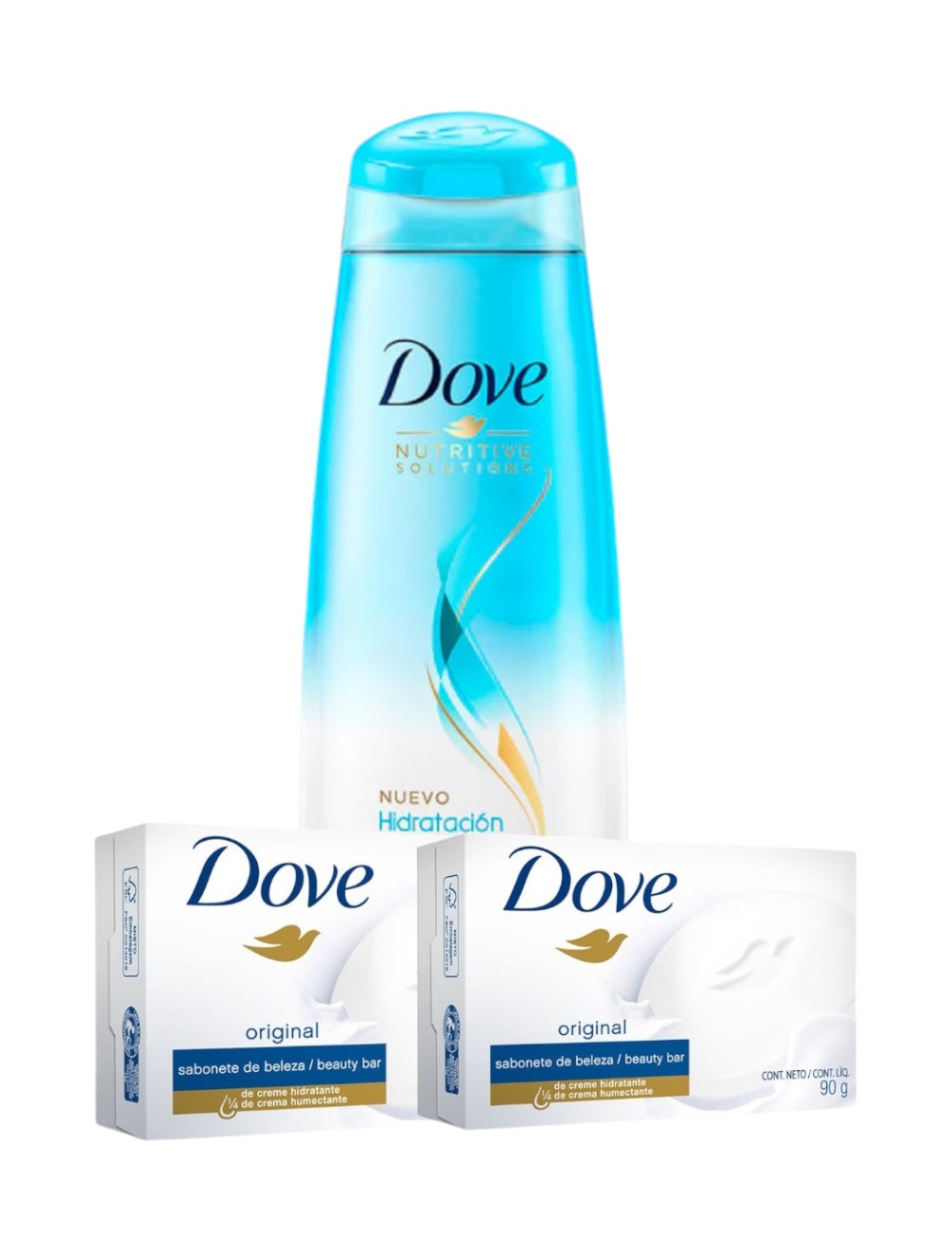 SHAMPO DOVE X 400 ML + 3 JABON DOVE